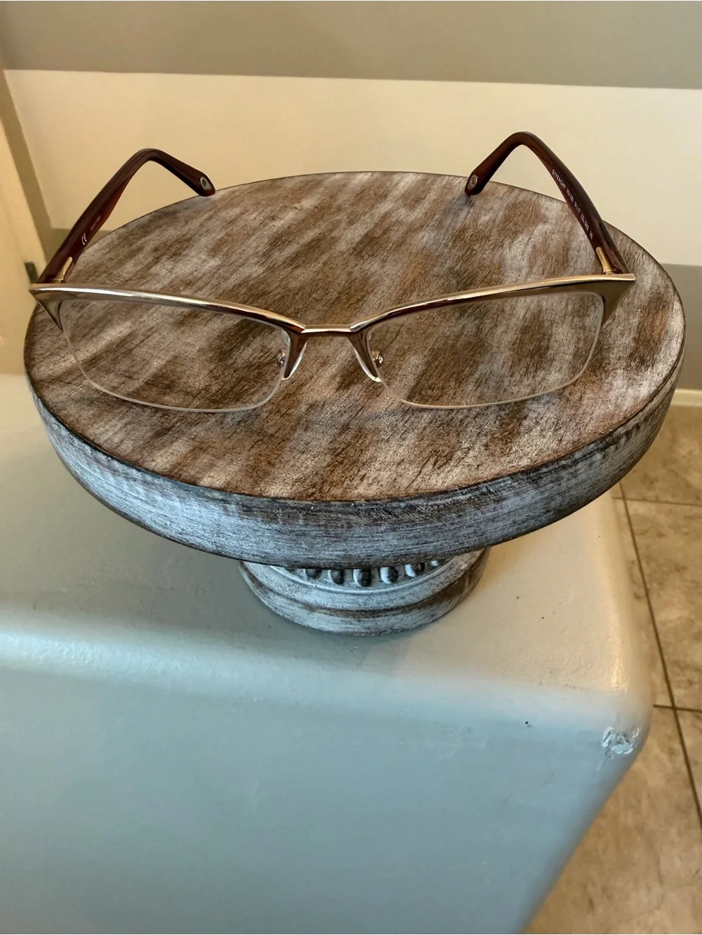 Givenchy VGV A25  Semi-Rimless Eyeglasses in Gold with Brown Temples 54-17-140